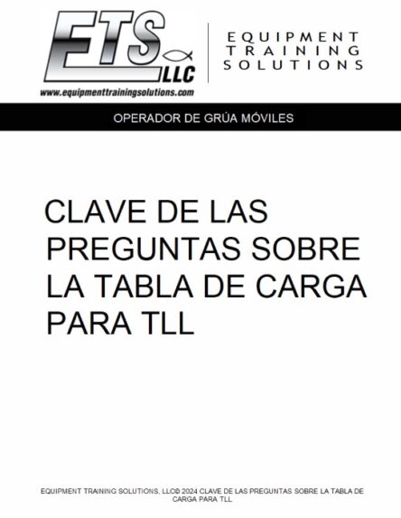 Grúa Telescópica Con Cabina Giratoria (TLL) - Clave de las Preguntas de la Tabla De Carga